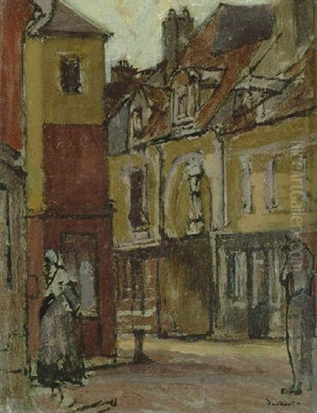 A Street In Dieppe Oil Painting by Walter Sickert