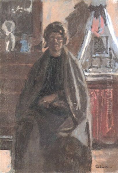 Seated Venetian Woman: Carolina Dell'aqua (dona In Casa) Oil Painting by Walter Sickert