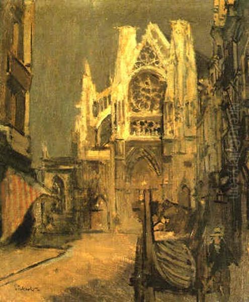 St. Jacques Facade, Dieppe Oil Painting by Walter Sickert