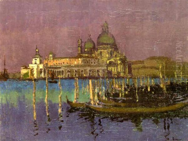 Nocturne, The Dogana And Santa Maria Della Salute Oil Painting by Walter Sickert