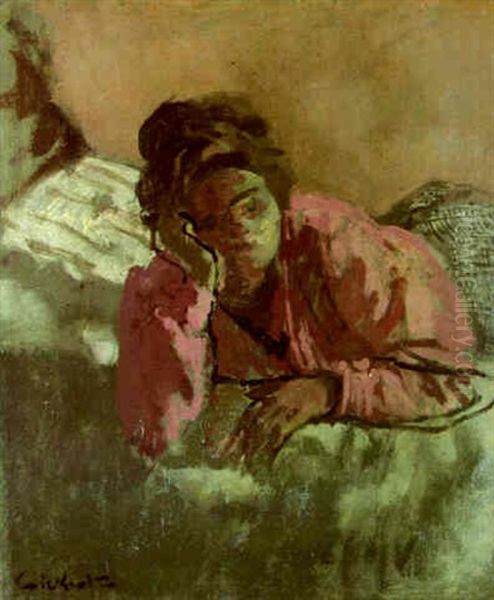 Venitienne Allongee A La Jupe Rouge Oil Painting by Walter Sickert