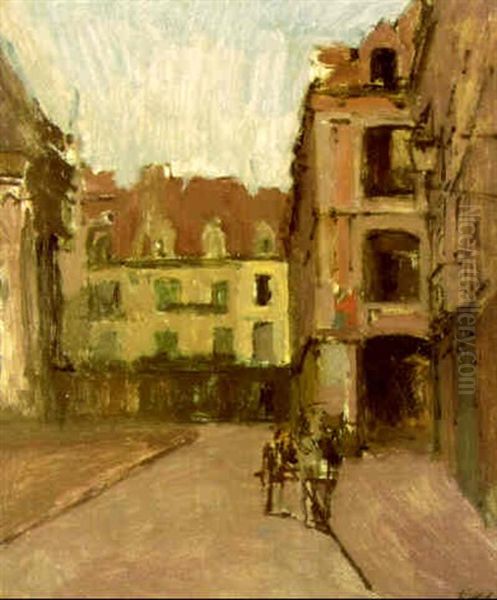 La Rue St. Catherine Et Les Vieux Arcades Oil Painting by Walter Sickert