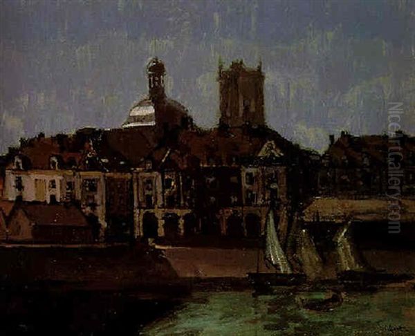 Les Arcades Et La Darse, Dieppe Oil Painting by Walter Sickert