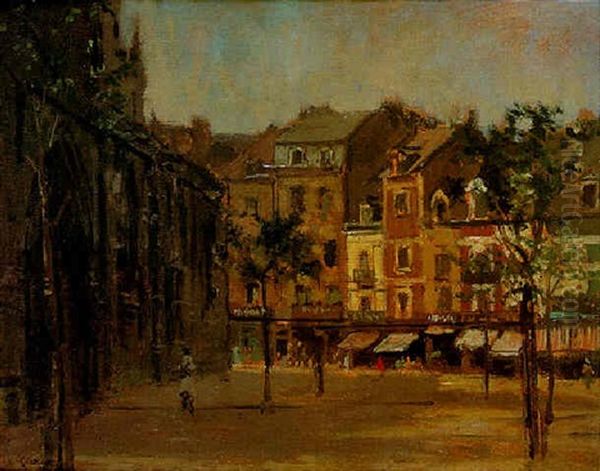 La Rue De La Boucherie With St. Jacques, Dieppe Oil Painting by Walter Sickert