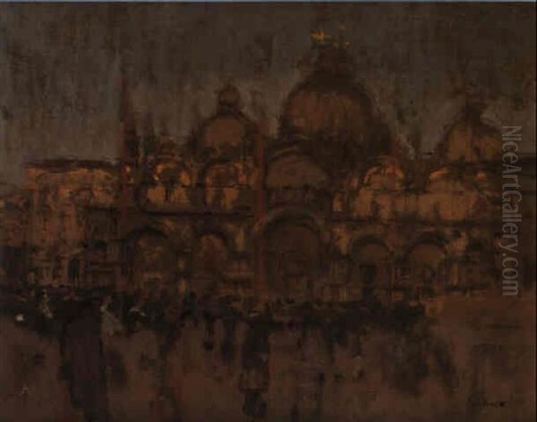 Facade Of St. Mark's, Venice Oil Painting by Walter Sickert