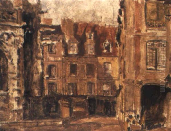 La Rue Ste. Catherine Et Les Vieux Arcades, Dieppe Oil Painting by Walter Sickert