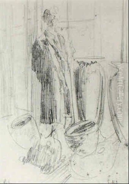 The Professor, Portrait Of Harold Gilman Oil Painting by Walter Sickert