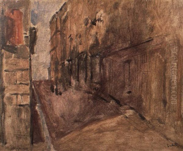 Street Of The Wind, Dieppe Oil Painting by Walter Sickert