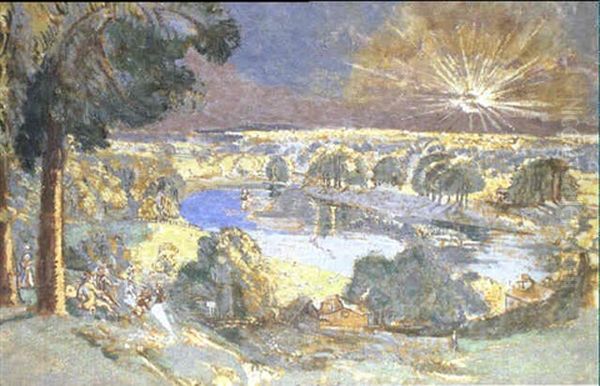 Grover's Island From Richmond Hill Oil Painting by Walter Sickert