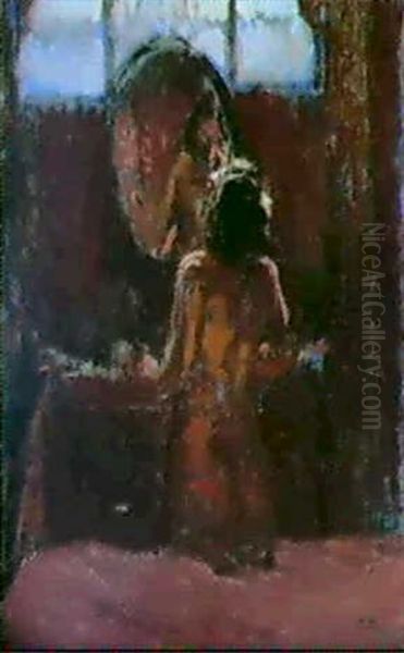 Nude Before A Mirror, Mornington Crescent Oil Painting by Walter Sickert