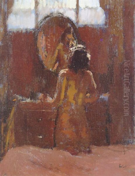 Nude Before A Mirror, Mornington Crescent Oil Painting by Walter Sickert