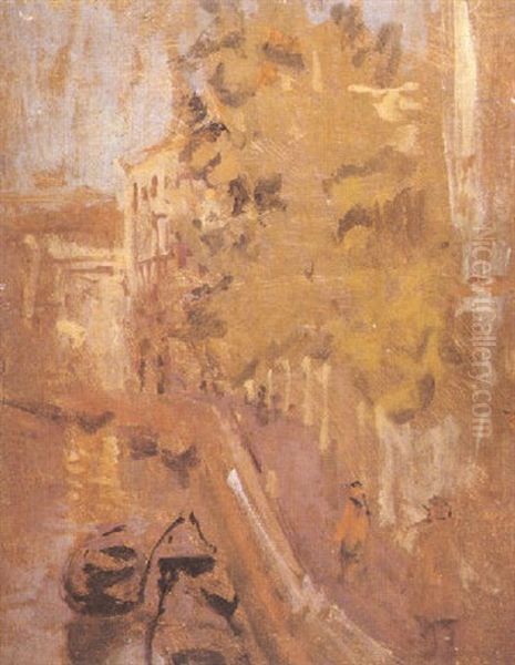 A Venetian Canal Oil Painting by Walter Sickert