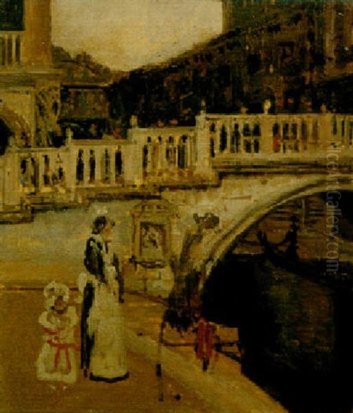 Ponte Della Paglia, Angelo De Ponte Dei Sospiri, Venice Oil Painting by Walter Sickert