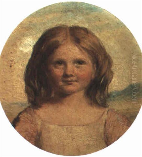 Portrait Of A Young Girl Oil Painting by Samuel Sidley