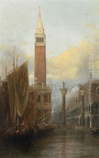 Venedig. Blick Auf Markusplatz Und Dom Vom Bacino Di San Marco Aus Gesehen Oil Painting by Herbert Sidney