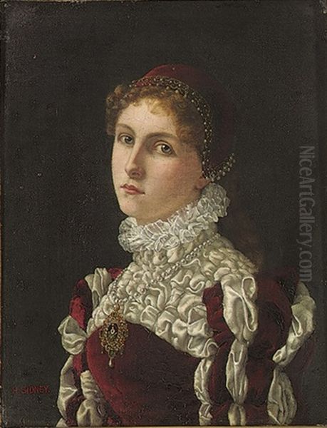 Portrait Of A Lady Oil Painting by Herbert Sidney