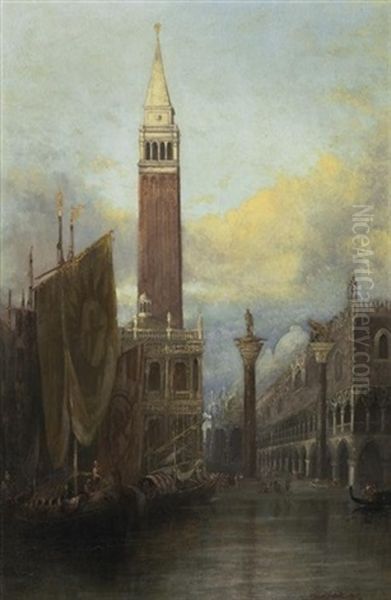 Venedig, Blick Vom Canale Grande Auf Dogenpalast, Markuskirche Und Den Campanile Oil Painting by Herbert Sidney