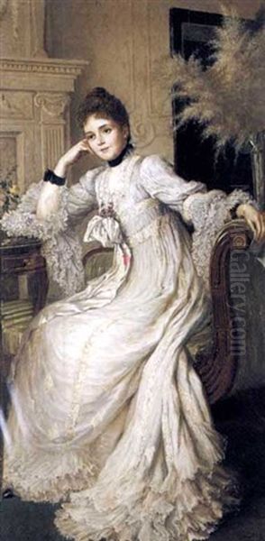 Portrait Of Mrs. Bacher Oil Painting by Herbert Sidney