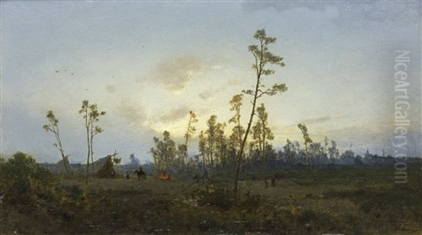 Bohemian Huts Oil Painting by Zygmunt Sidorowicz