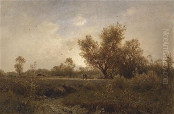 Landschaftsidylle Im Abendlicht Oil Painting by Zygmunt Sidorowicz