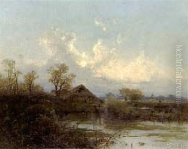 Moorlandschaft Mit Hutte Oil Painting by Zygmunt Sidorowicz