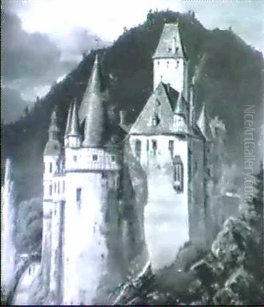 Schloss Burresheim Bei Mayen Oil Painting by Frederik Hansen Sidring