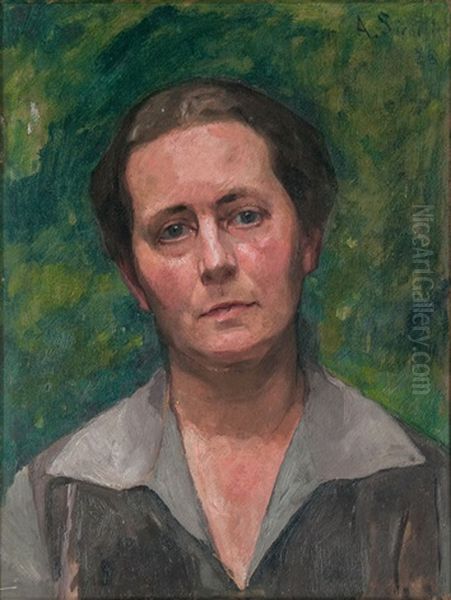 Portrait Of The Artist's Wife Oil Painting by Arthur Siebelist