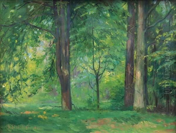 In The Wood Oil Painting by Arthur Siebelist