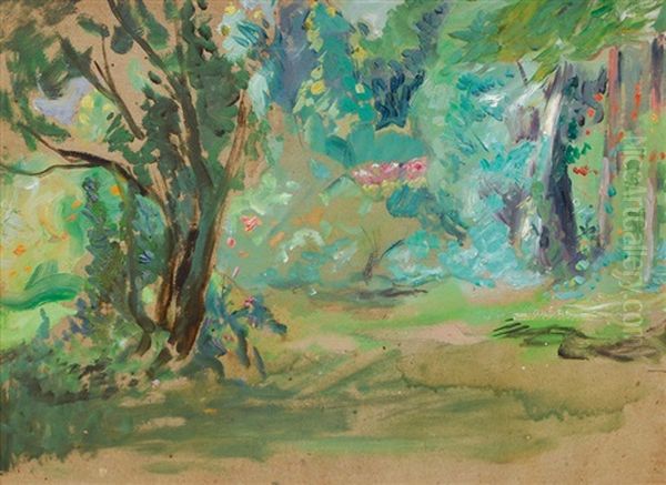 Study Of A Park Oil Painting by Arthur Siebelist