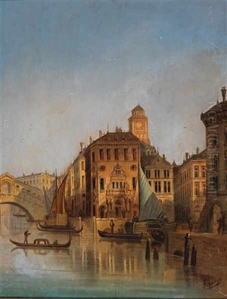 Canale Grande Venezia Oil Painting by August Siegen