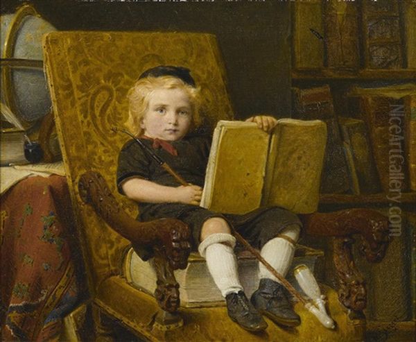 The Young Scholar Oil Painting by August Friedrich Siegert