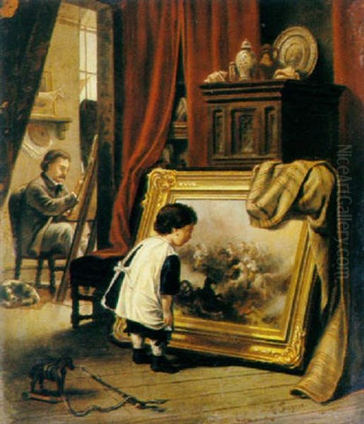 The Little Critic Oil Painting by August Friedrich Siegert