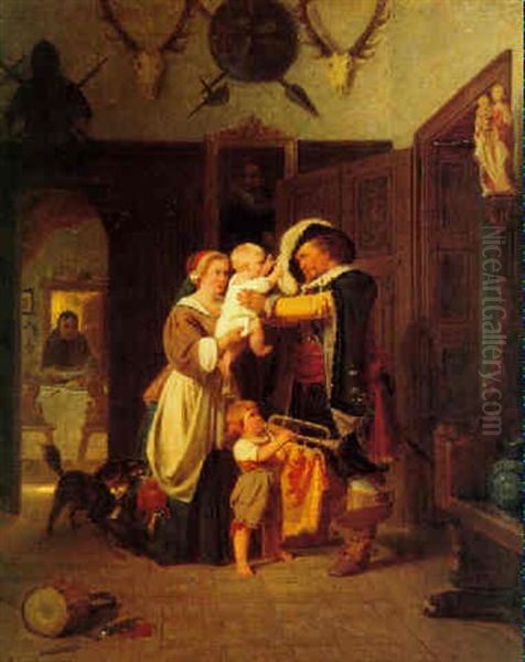 The Homecoming Oil Painting by August Friedrich Siegert