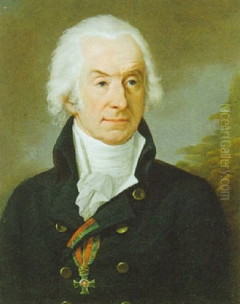 Portrait Franz Anton Edler Von Zeiller, Kaiserlich Und Koniglicher Hofrat Mit Dem Ungarischen Stephansorden Oil Painting by Anton Siegl