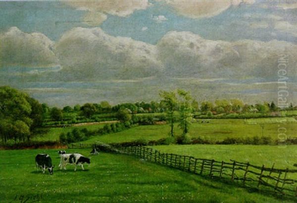 Kuhweide Bei Borgstede Oil Painting by Georg Siehl-Freystett