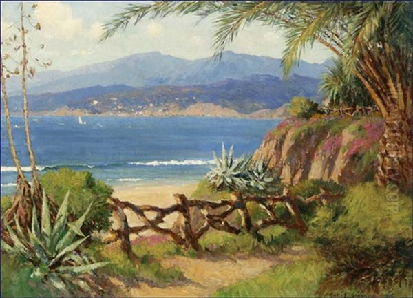 View Of The Santa Monica, California Coastline Oil Painting by Christian Siemer