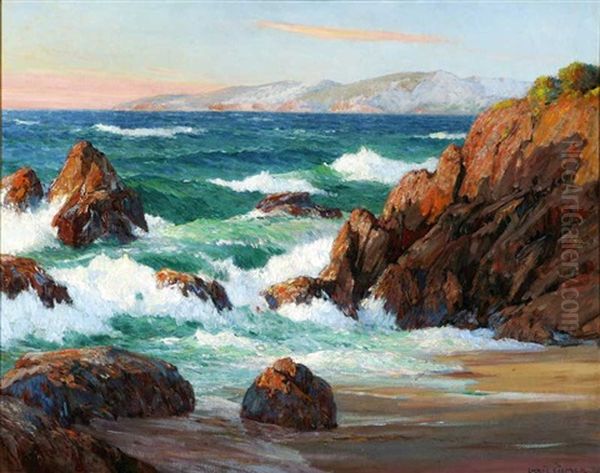 Rocks At Laguna Beach Oil Painting by Christian Siemer