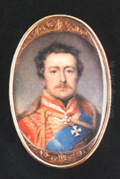 Frederick Vi, Landgrave Of Hessen-homburg In Uniform Oil Painting by Francois Joseph Juste Sieurac