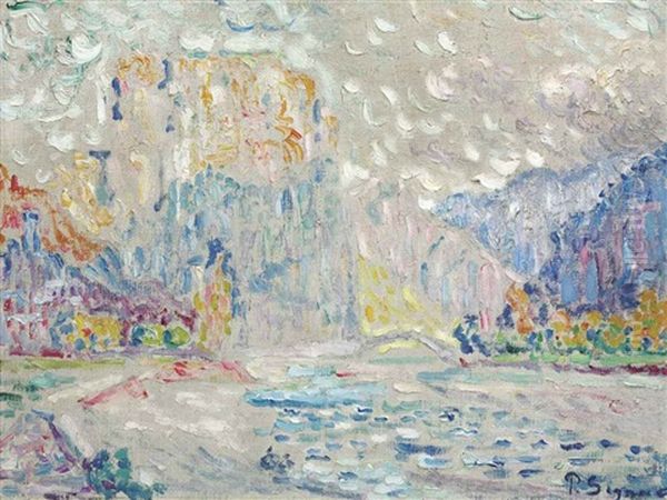 Etude Pour Castellane Oil Painting by Paul Signac