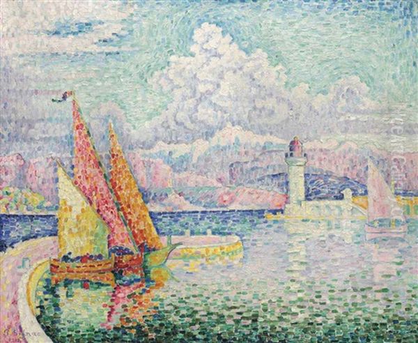 Le Musior (port D'antibes) Oil Painting by Paul Signac