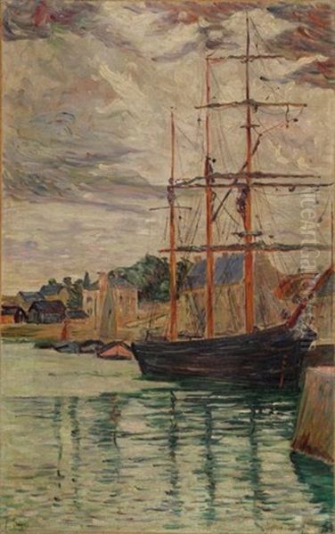 Voilier A Quai, Port-en-bessin Oil Painting by Paul Signac