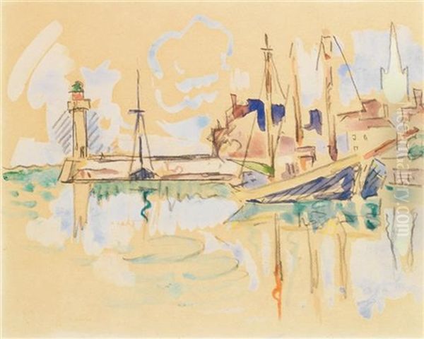 The Port Of Saint-omer Oil Painting by Paul Signac