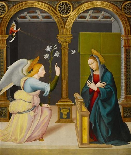 The Annunciation Oil Painting by Bernardino Del Signoraccio