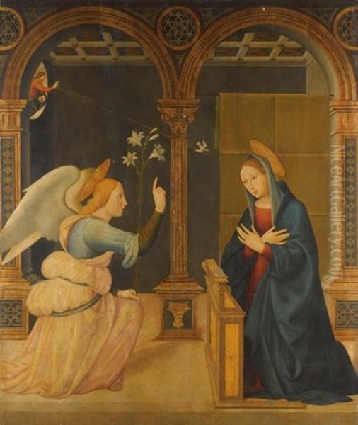 The Annunciation Oil Painting by Bernardino Del Signoraccio