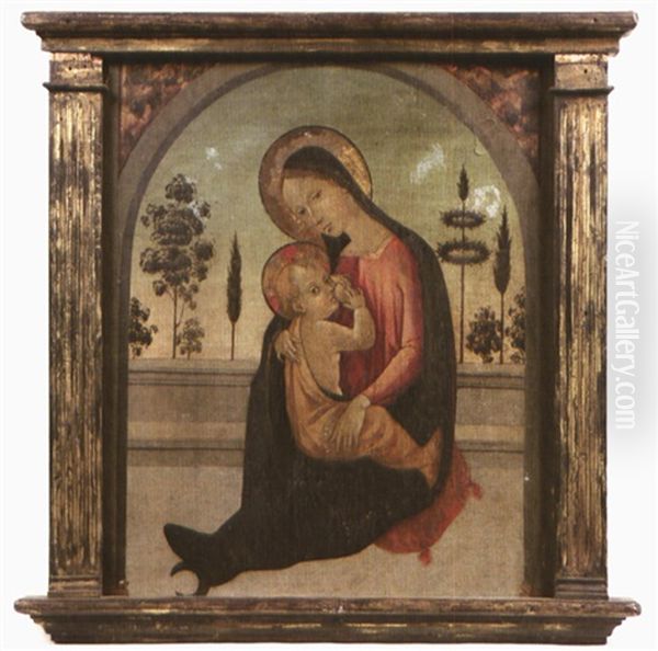 Madone D'humilite Allaitant Oil Painting by Bernardino Del Signoraccio