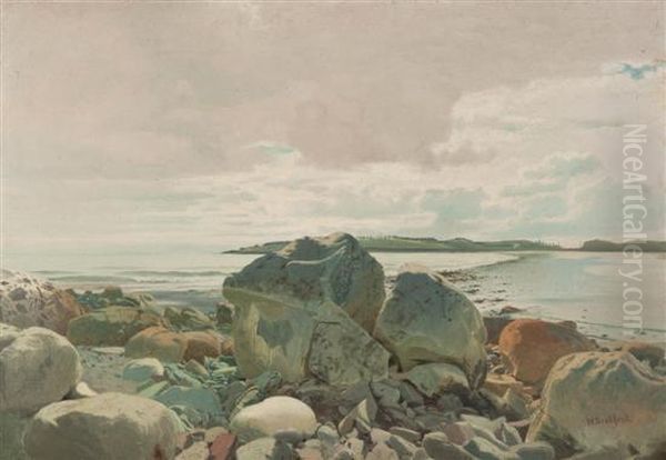 Rocky Shoreline Oil Painting by William Bradford