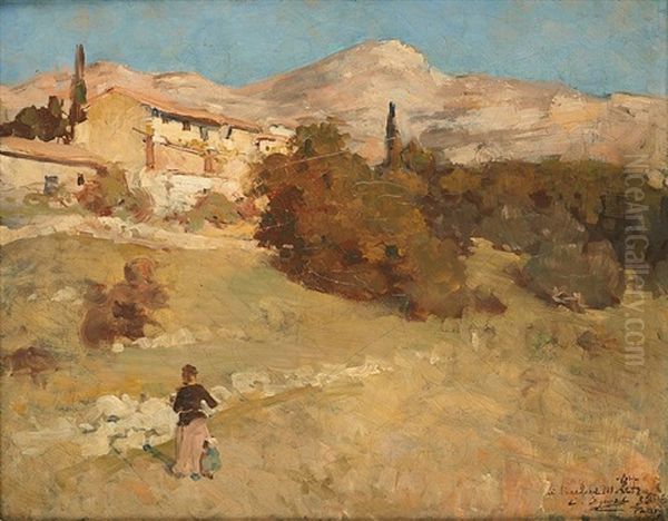 Vue De Provence Oil Painting by Charles Louis Eugene Signoret