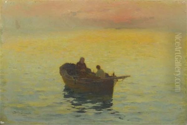 Dammerung Auf Dem See Oil Painting by Charles Louis Eugene Signoret