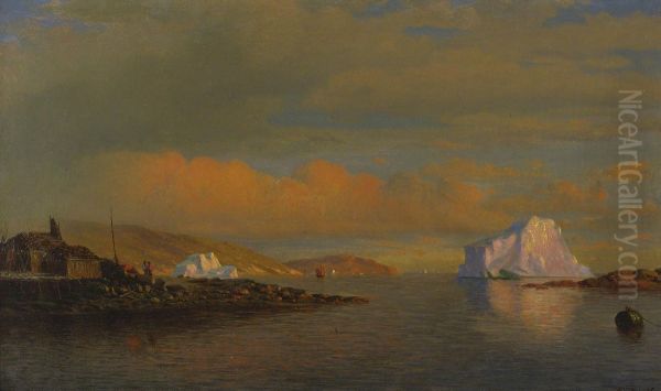 Arctic Sunset Oil Painting by William Bradford