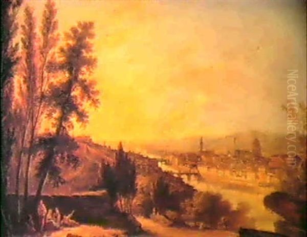 A View Of Florence From San Miniato Oil Painting by Giovanni Signorini